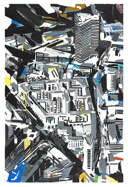 2018 - Acrylic, tape, varnish on forex - 86 x 45 cm