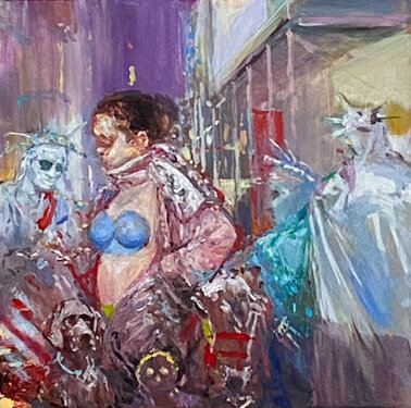 2024 - mixed media on wood - 20 x 20 cm