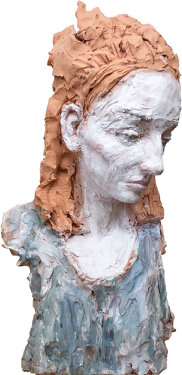 2019 - terracotta painted - h 35 cm