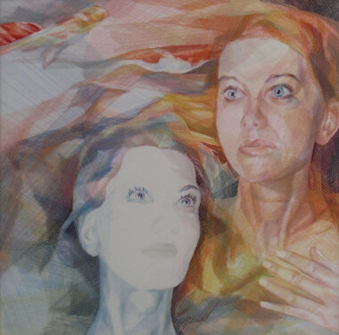 2007 - yarn on organza - 100 x 100 cm