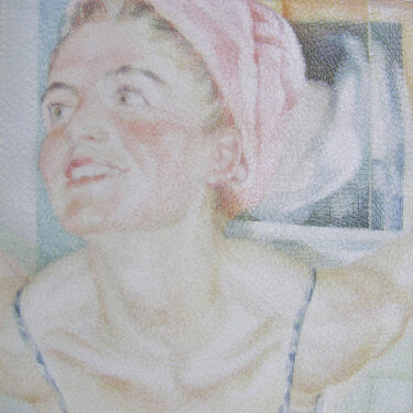 2005 - yarn on organza - 90 x 90 cm
