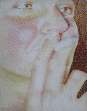 2005/06 - yarn on organza - 50 x 40 cm