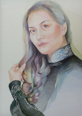 2009 - yarn on organza - 150 x 110 cm