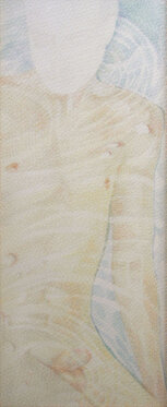 2004 - yarn on organza - 125 x 55 cm