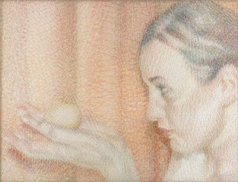 2003/04 - yarn on organza - 70 x 90 cm