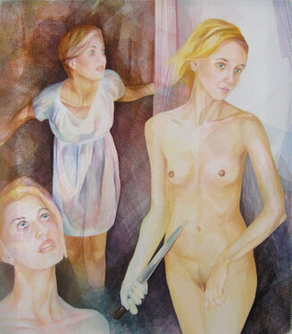 2008 - yarn on organza - 160 x 140 cm