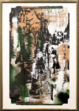 2024 - mixed media, collage, color print, cut cardboard, acrylic auf cardboard, framed - 92 x 56 cm