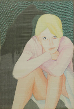2012 - yarn on organza - 70 x 50 cm