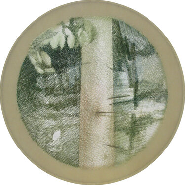 2010 - yarn on organza - d 59 cm