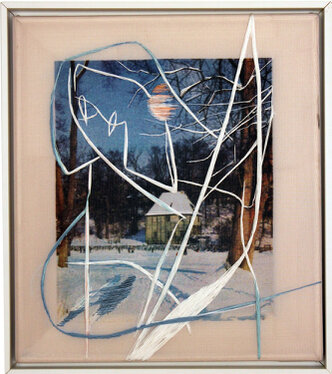 2016 - yarn and textile print on organza - 32 x 28 cm