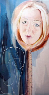 2015 - yarn  on organza - 180 x 100 cm