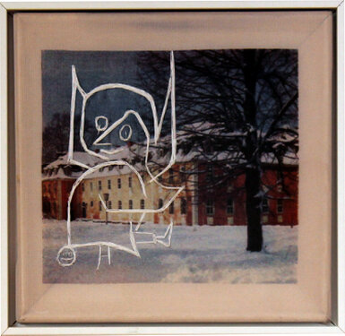 2015 - yarn and textile print on organza - 23 x 24 cm