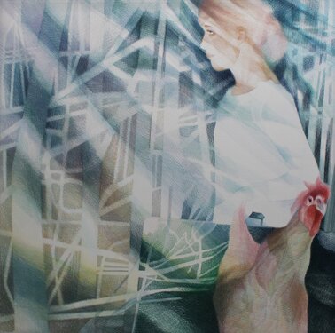 2012-13 - yarn on organza - 160 x 160 cm