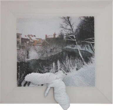 2013 - mixed media on organza - 26 x 27 cm