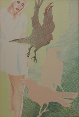2012 - yarn on organza - 70 x 50 cm