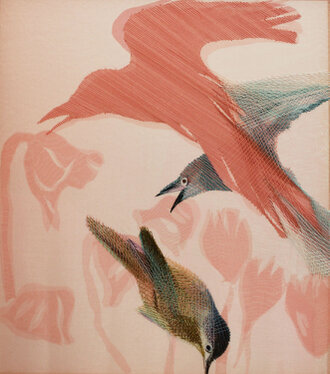 2012 - yarn on organza - 50 x 45 cm