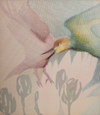 2012 - yarn on organza - 50 x 45 cm