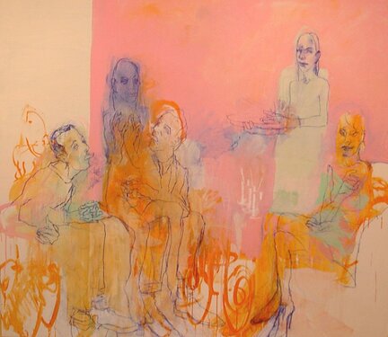 2002 - acrylic and pastel chalk on canvas - 200 x 260 cm 