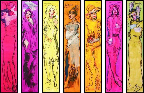2007 - acrylic and charcoal on canvas - each 180 x 30 cm