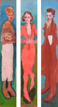 2005 - acrylic and charcoal on canvas  - each 180 x 30 cm