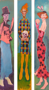2005 - acrylic and charcoal on canvas  - each 180 x 30 cm