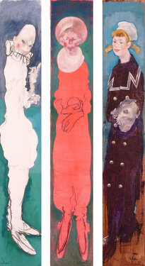2005 - acrylic and charcoal on canvas  - each 180 x 30 cm