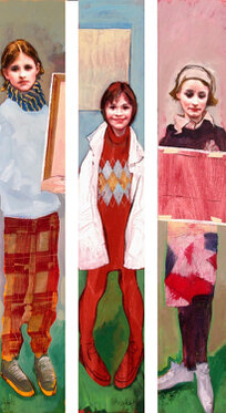 2005 - acrylic and charcoal on canvas  - each 180 x 30 cm