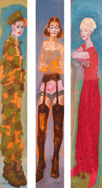 2005 - acrylic and charcoal on canvas  - each 180 x 30 cm