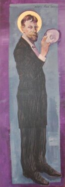 2000 - acrylic and gold on canvas - 200 x 70 cm 