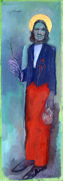 2000 - acrylic and gold on canvas - 200 x 70 cm 