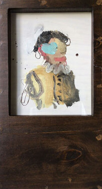 2022 - oil, acrylic, glas and wood - 44 x 24 x 4 cm