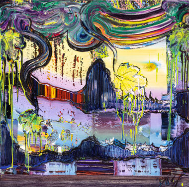 2021 - oil on nettle - 80 x 80 cm