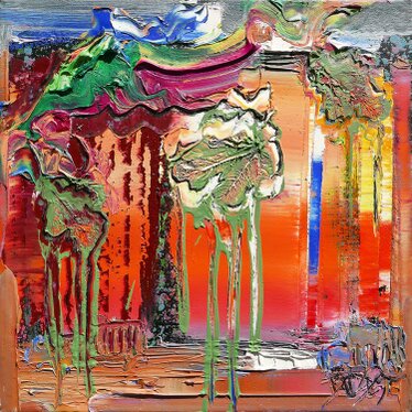 2019 - oil on nettle - 30 x 30 cm