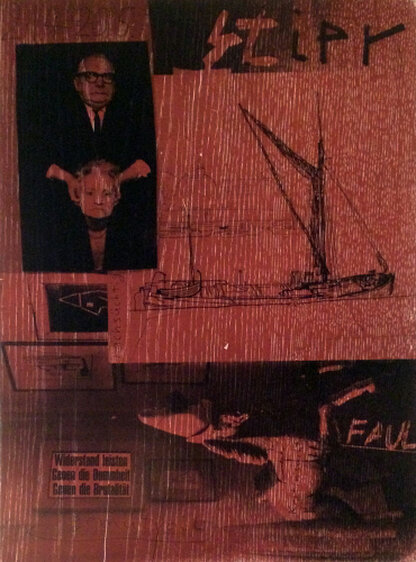 1985 - screen print on carton - 40 x 29,6 cm on 54,5 x 40 cm