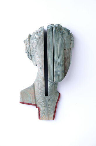 2025 - ink, acrylic on conifers - 28 x 14 x 6 cm