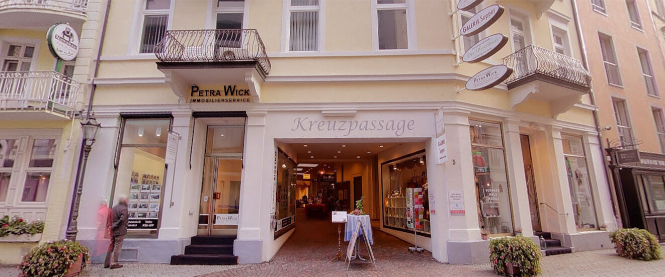 Our facilities in Baden-Baden It shows the front of the building where our gallery is located.